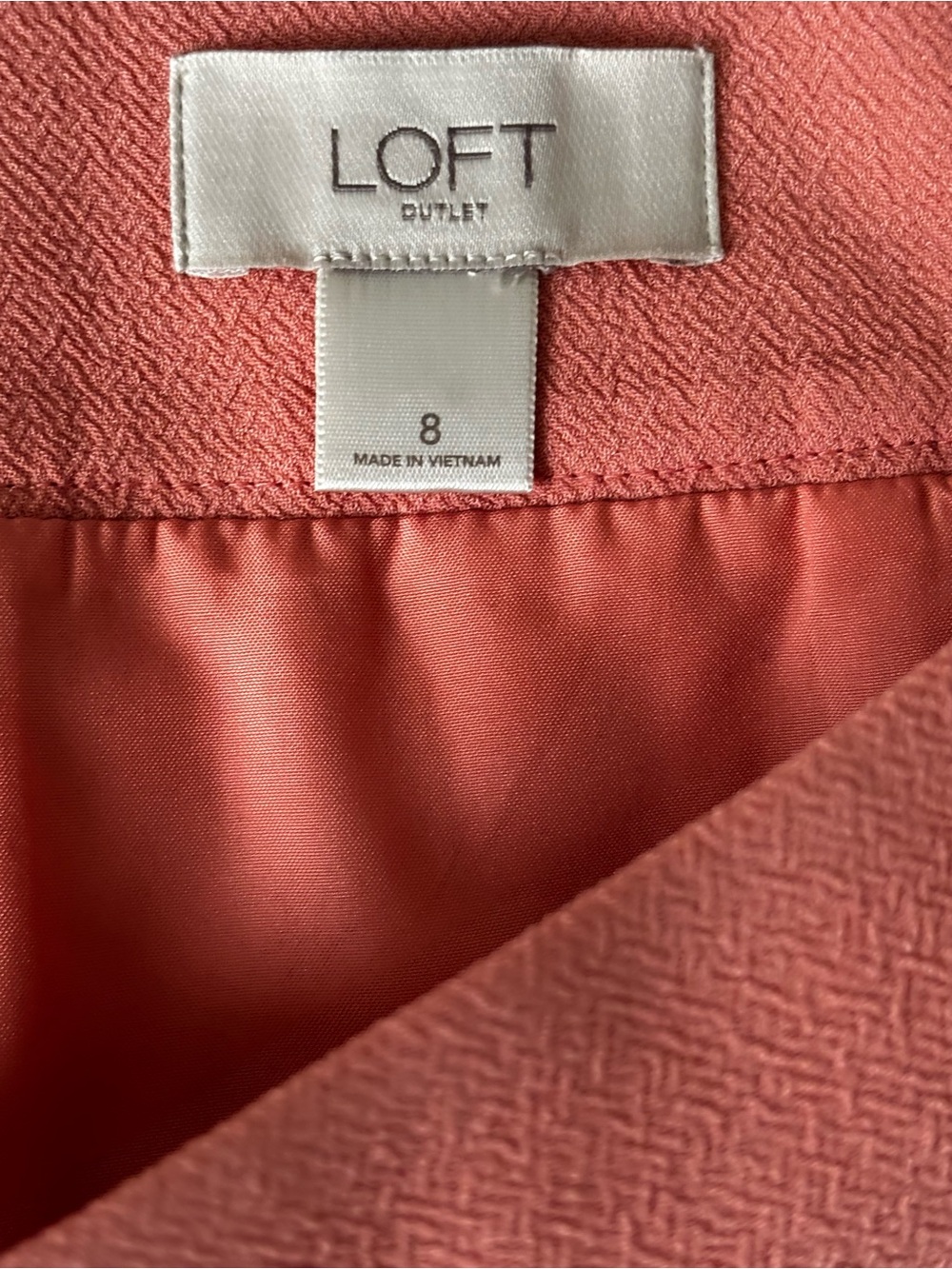 LOFT Scalloped Hem Mini Skirt Peach Coral Size 8 - Picture 4 of 5